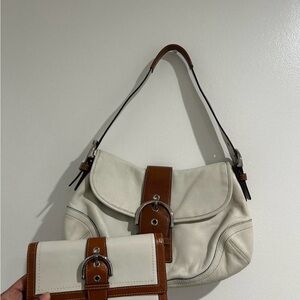 Elegant White and Brown Coach soho set